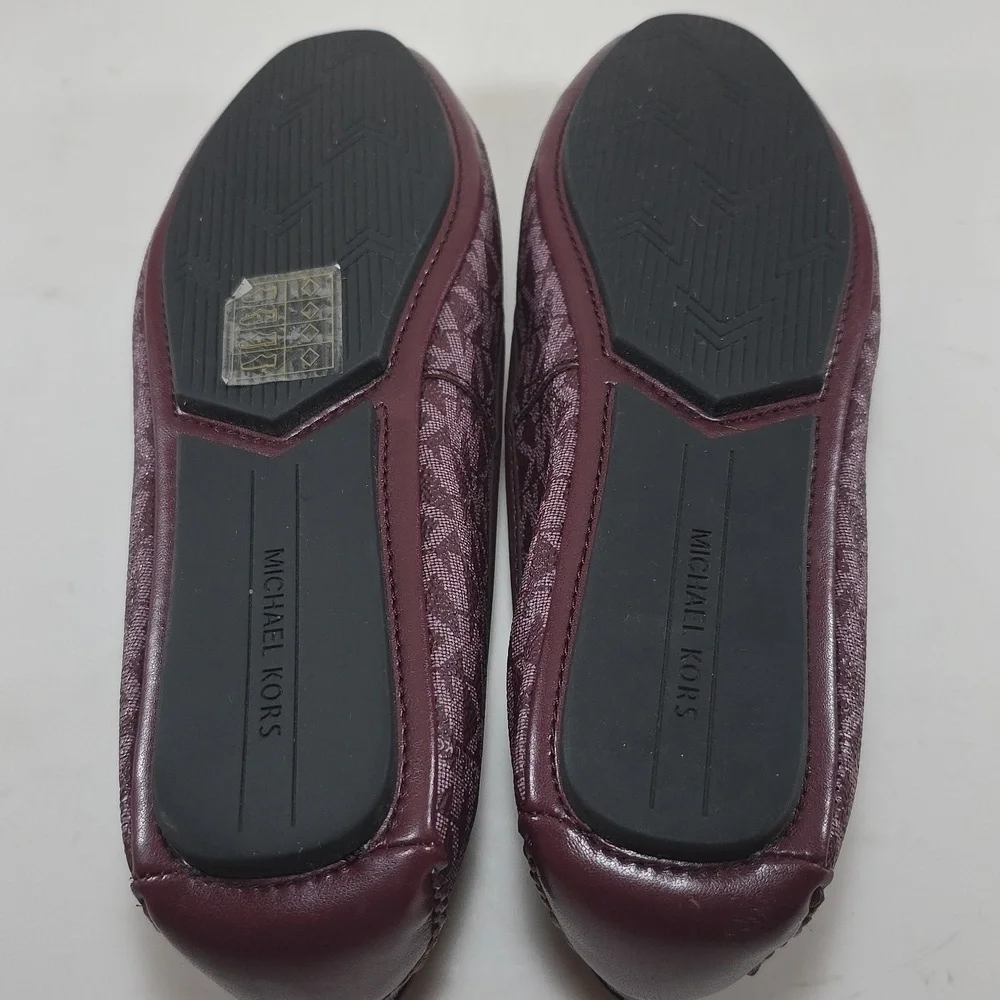 Michael Kors Lillie Merlot Flats with Gold Logo
